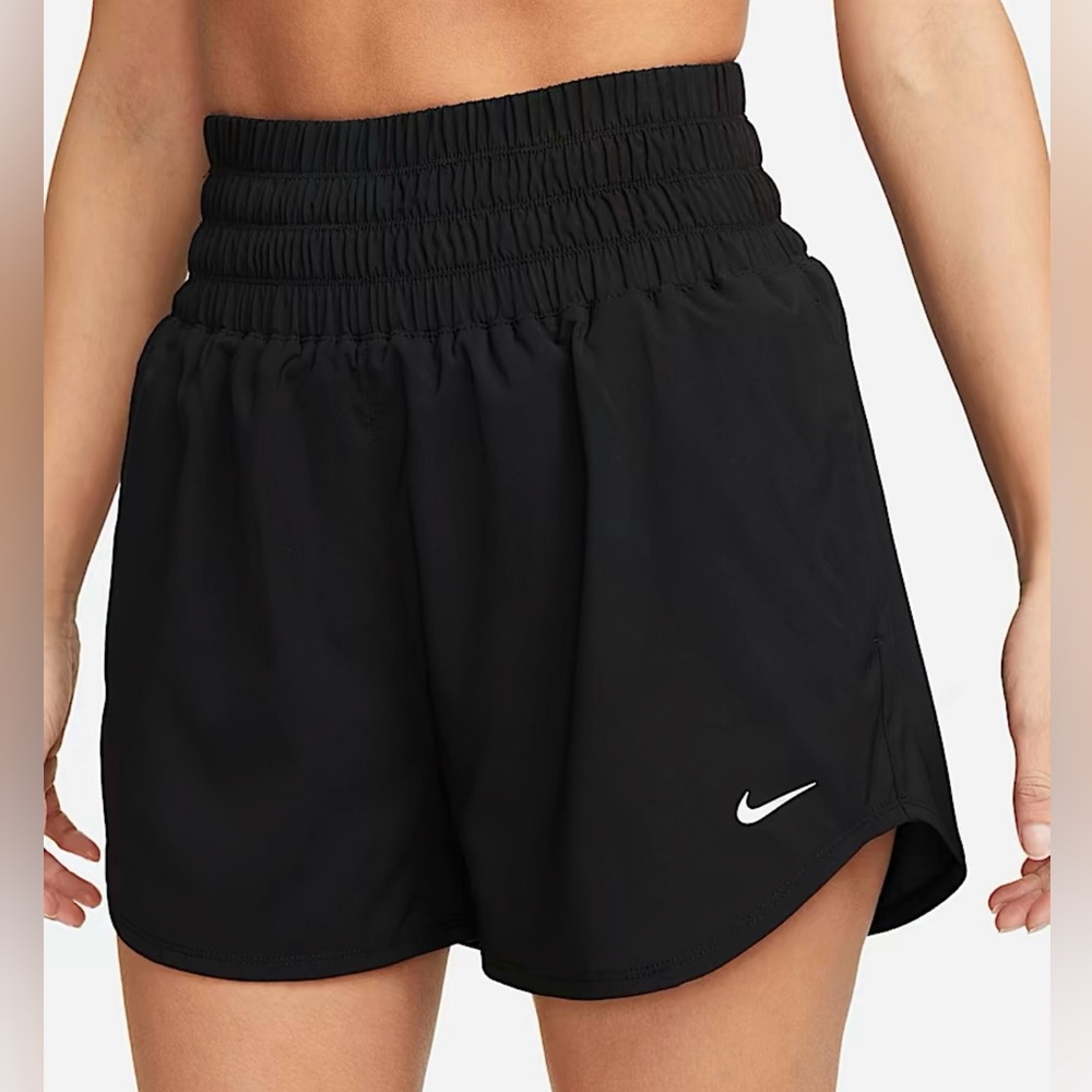 Nike Black Athletic Shorts with White Swoosh